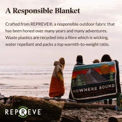 Nomadic Recycelte Sherpa Decke - Schwarz 'Nowhere Bound' Druck