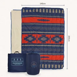 Nomadic Recycelte Sherpa Decke - Schwarz 'Nowhere Bound' Druck
