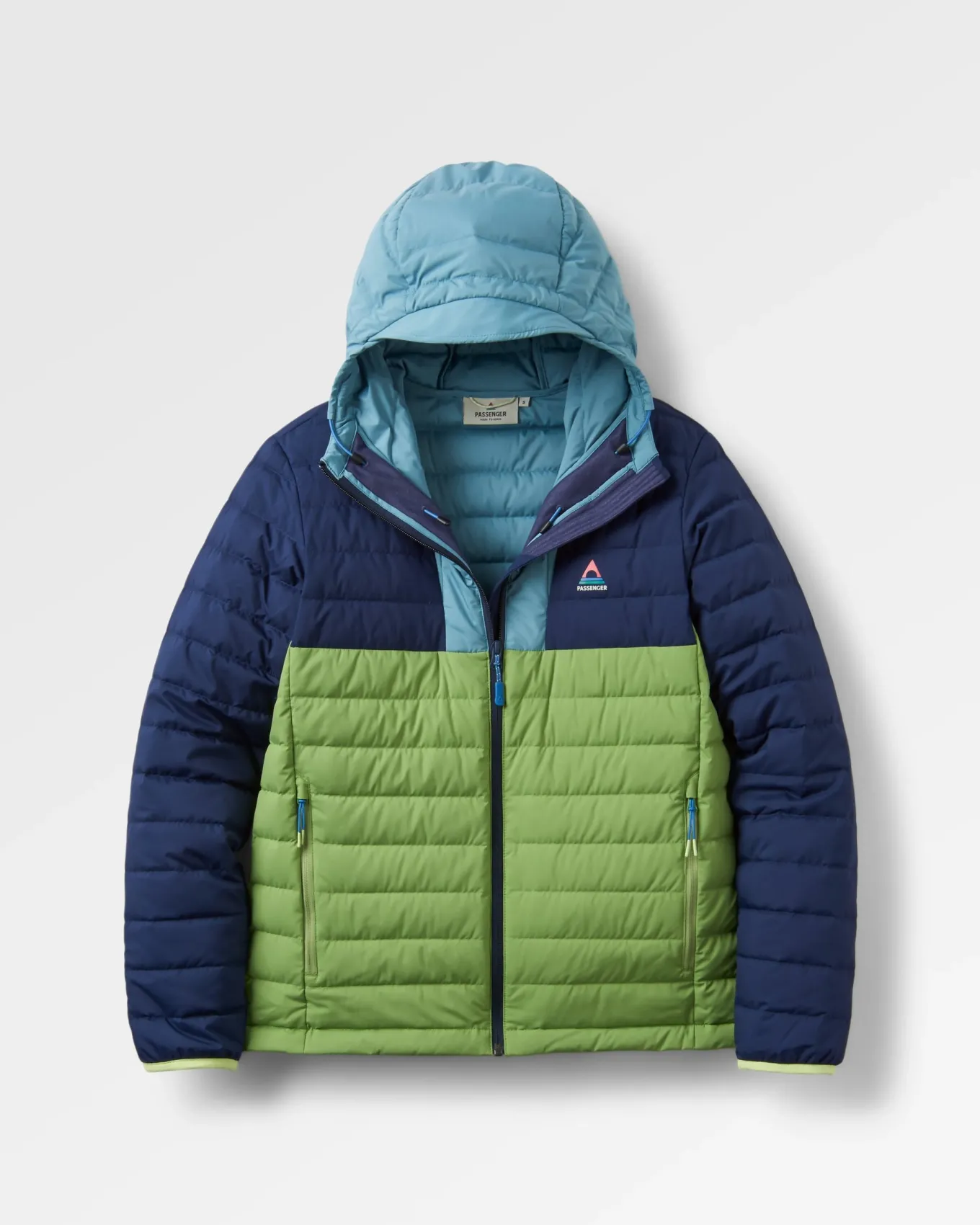 Northstar Daunenjacke aus recyceltem Material - Sattes Marineblau/Birnengrün/Arktis