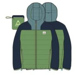 Northstar Daunenjacke aus recyceltem Material - Sattes Marineblau/Birnengrün/Arktis