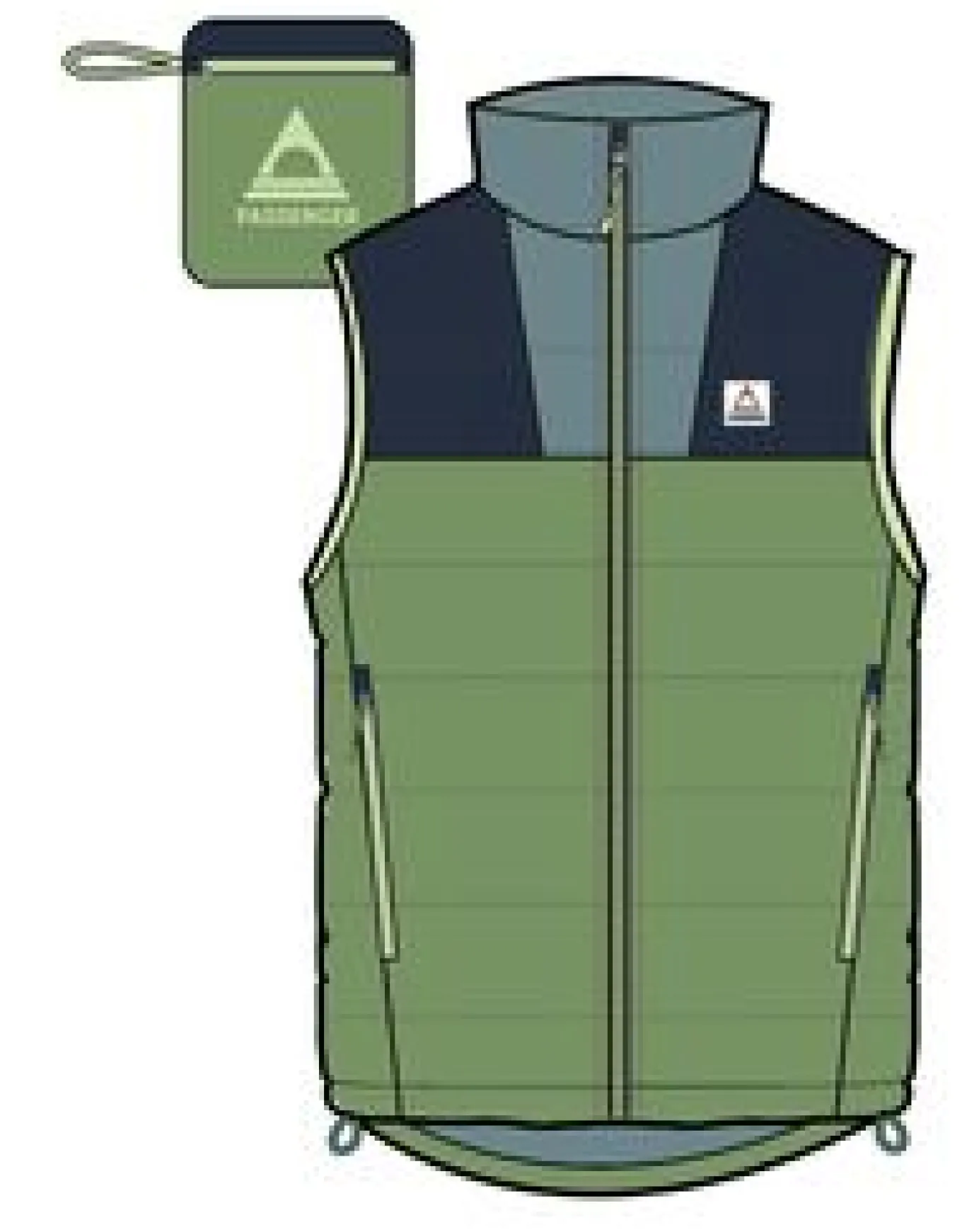 Northstar Daunenweste aus recyceltem Material - Sattes Marineblau/Birnengrün/Arktis