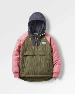 Ocean recycelte isolierte 1/2 Zip Jacke - Staubige Olive