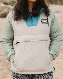 Ocean recycelte isolierte 1/2 Zip Jacke - Kieselgrau