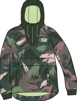 Ocean recycelte isolierte 1/2 Zip Jacke - Abstrakte Bergtanne