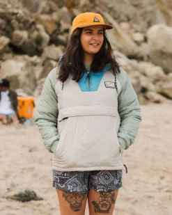 Ocean recycelte isolierte 1/2 Zip Jacke - Kieselgrau