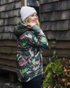 Ocean recycelte isolierte 1/2 Zip Jacke - Abstrakte Bergtanne
