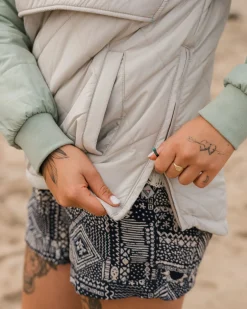 Ocean recycelte isolierte 1/2 Zip Jacke - Kieselgrau