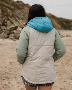 Ocean recycelte isolierte 1/2 Zip Jacke - Kieselgrau