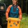 Oceanic recycelte isolierte 1/2 Zip Jacke - Gezeitenblau/Verbranntes Orange
