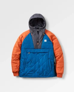 Oceanic recycelte isolierte 1/2 Zip Jacke - Gezeitenblau/Verbranntes Orange