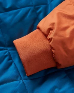 Oceanic recycelte isolierte 1/2 Zip Jacke - Gezeitenblau/Verbranntes Orange