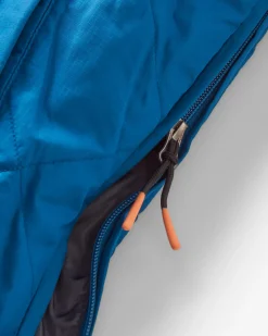 Oceanic recycelte isolierte 1/2 Zip Jacke - Gezeitenblau/Verbranntes Orange