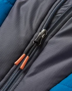 Oceanic recycelte isolierte 1/2 Zip Jacke - Gezeitenblau/Verbranntes Orange