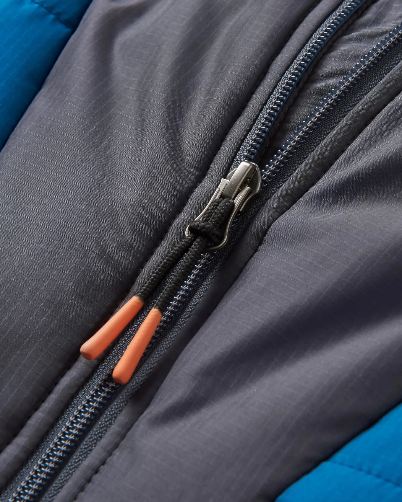 Oceanic recycelte isolierte 1/2 Zip Jacke - Gezeitenblau/Verbranntes Orange