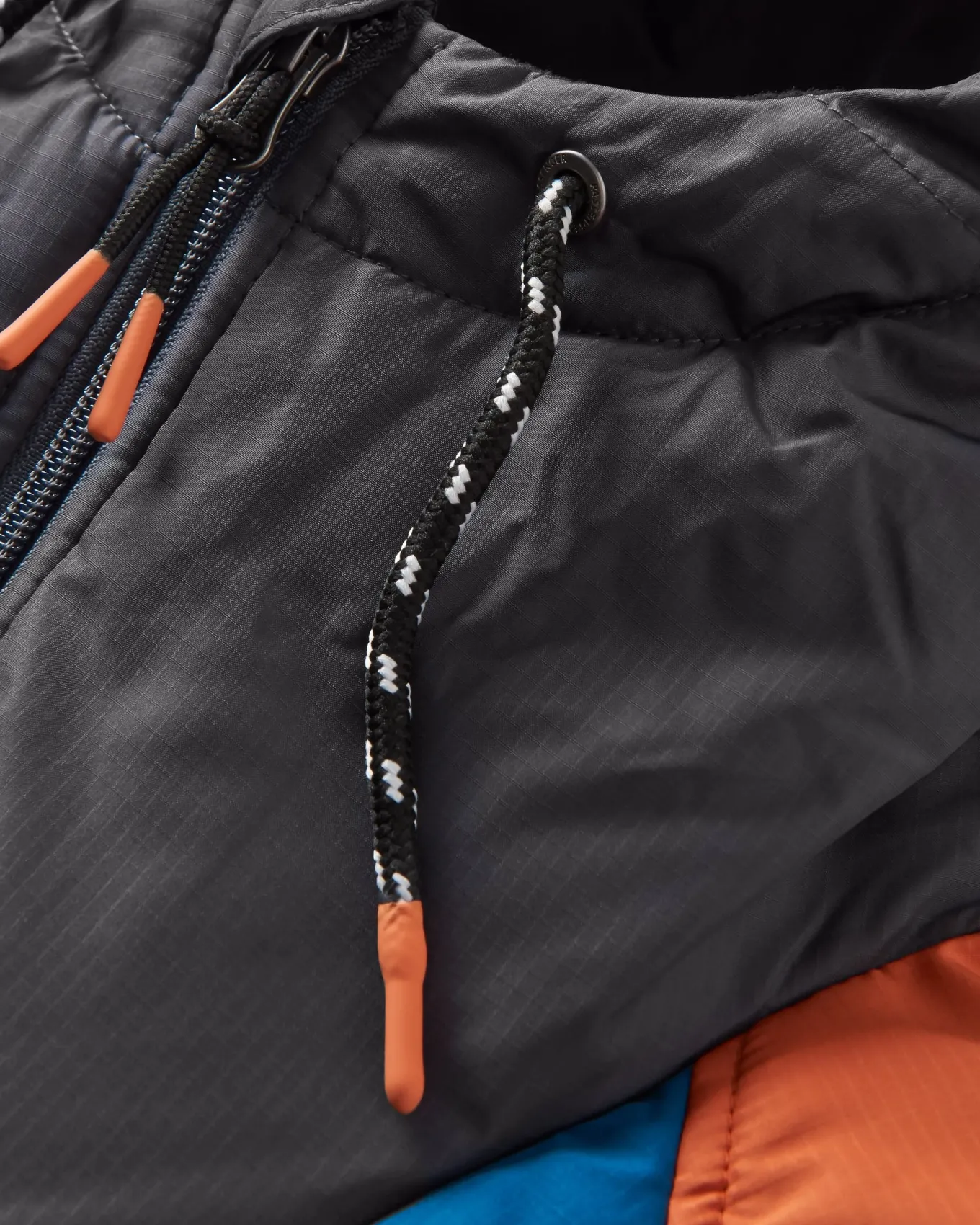 Oceanic recycelte isolierte 1/2 Zip Jacke - Gezeitenblau/Verbranntes Orange
