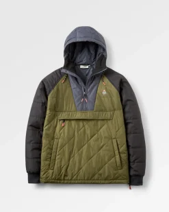 Oceanic Recycled Insulated 1/2 Zip Jacket - Black/Khaki