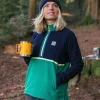 Off Trail recycelter Grid-Polarfleece - Sattes Marineblau/Grüner See