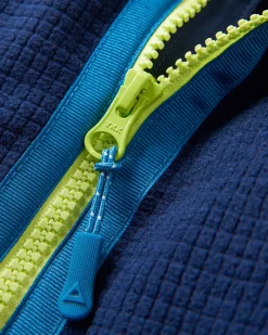 Off Trail recycelter Grid-Polarfleece - Sattes Marineblau/Grüner See