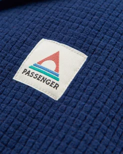 Off Trail recycelter Grid-Polarfleece - Sattes Marineblau/Grüner See