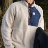 Offgrid 2.0 1/2 Zip Recyceltes Sherpa-Fleece - Haferflocken/Marineblau