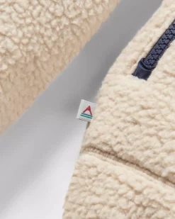 Offgrid 2.0 1/2 Zip Recyceltes Sherpa-Fleece - Haferflocken/Marineblau