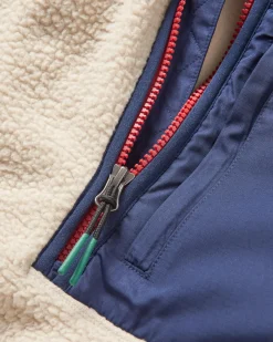 Offgrid 2.0 1/2 Zip Recyceltes Sherpa-Fleece - Haferflocken/Marineblau