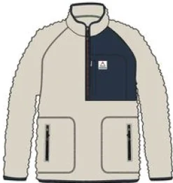 Offgrid 2.0 1/2 Zip Recyceltes Sherpa-Fleece - Haferflocken/Marineblau