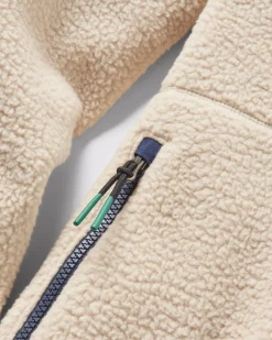 Offgrid 2.0 1/2 Zip Recyceltes Sherpa-Fleece - Haferflocken/Marineblau