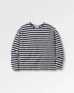 Panorama Gestreiftes Langarmshirt - Tiefes Marineblau