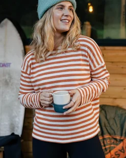 Panorama Gestreiftes Langarmshirt - Glasierter Ingwer