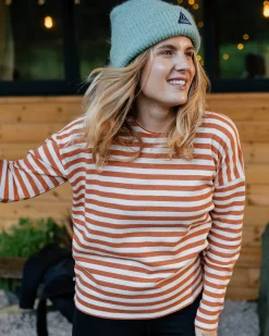 Panorama Gestreiftes Langarmshirt - Glasierter Ingwer