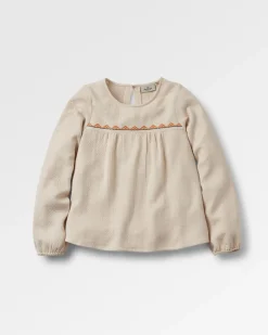Petal Bio-Baumwoll-Langarmshirt - Vintage-Weiß