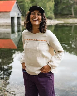 Petal Bio-Baumwoll-Langarmshirt - Vintage-Weiß