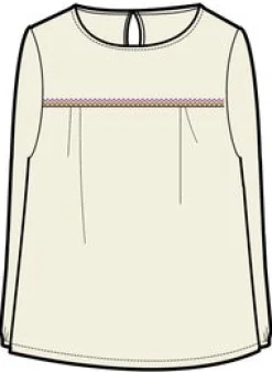 Petal Bio-Baumwoll-Langarmshirt - Vintage-Weiß