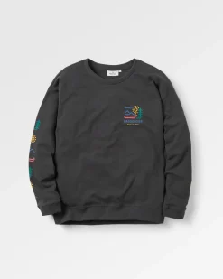 Phoenix Recyceltes Baumwoll Sweatshirt Oversized - Schwarz