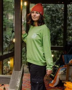 Phoenix Recyceltes Baumwoll Sweatshirt Oversized - Birnengrün