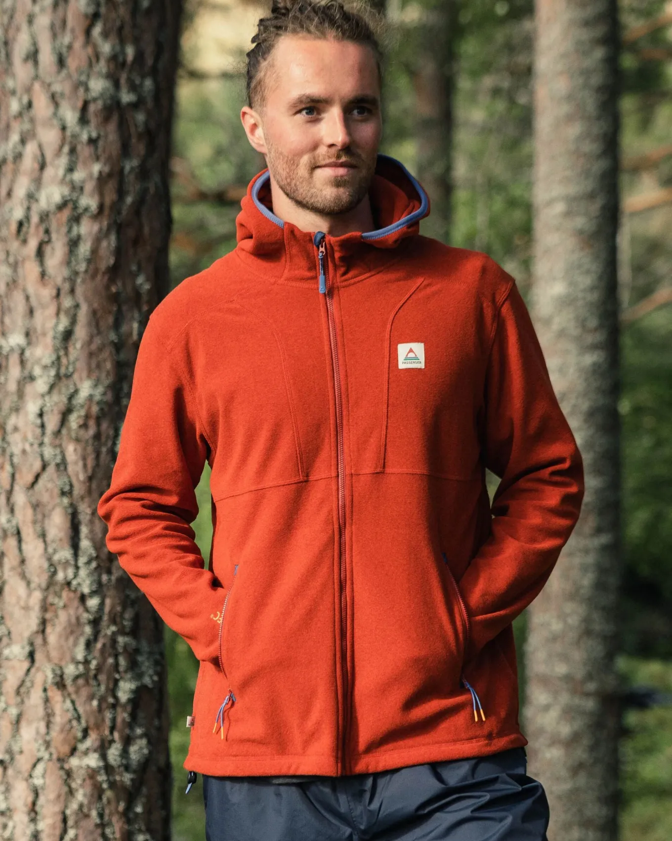 Pinegrove recyceltes Polartec® Fleece Hoodie - Roter Ocker
