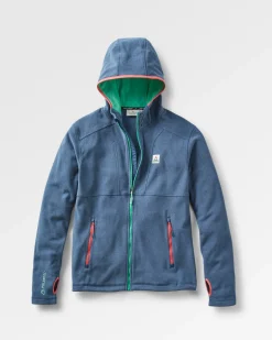 Pinegrove recyceltes Polartec® Fleece Hoodie - Dunkel Meliertes Denim