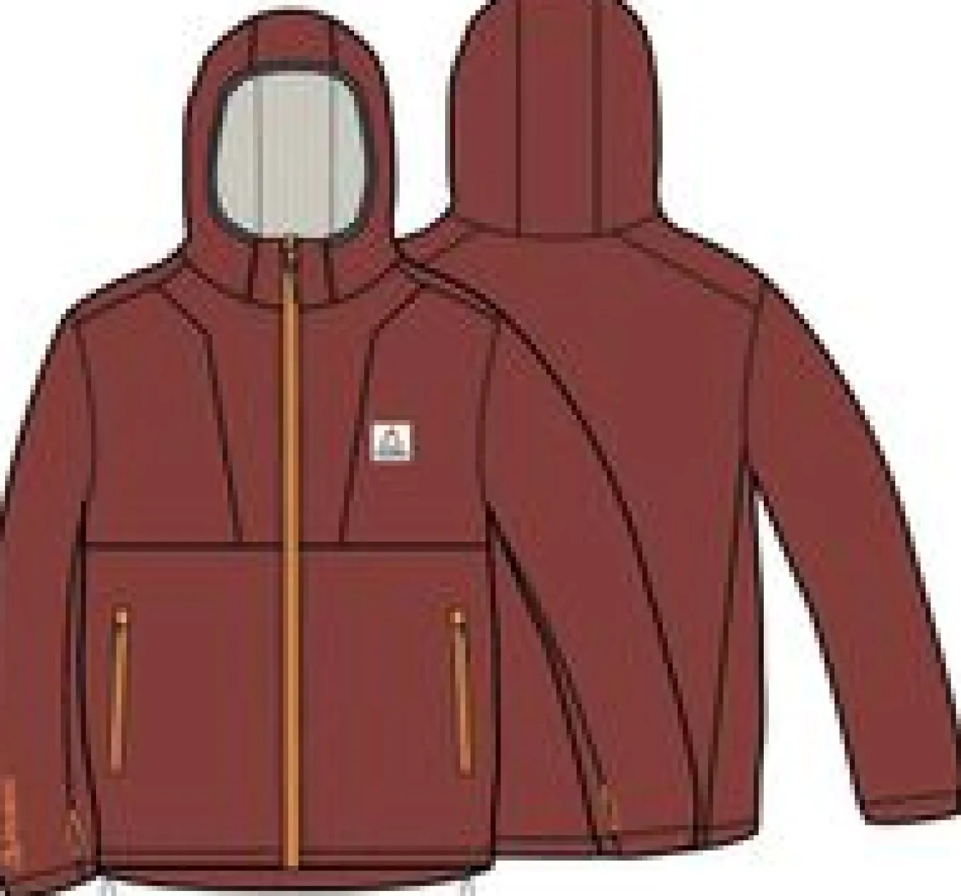 Pinegrove recyceltes Polartec® Fleece Hoodie - Roter Ocker