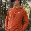 Point recycelter Grid Polar Fleece Kapuzenpullover - Gebrannter Ton