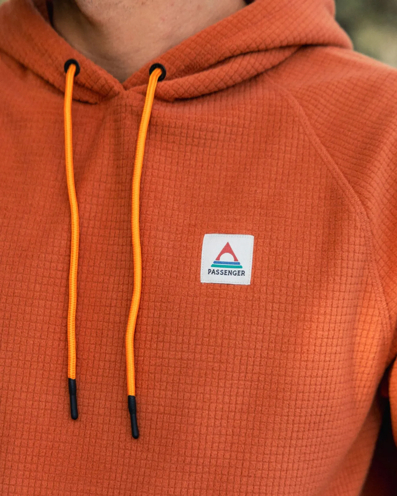 Point recycelter Grid Polar Fleece Kapuzenpullover - Gebrannter Ton