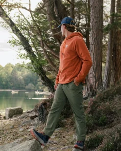 Point recycelter Grid Polar Fleece Kapuzenpullover - Gebrannter Ton