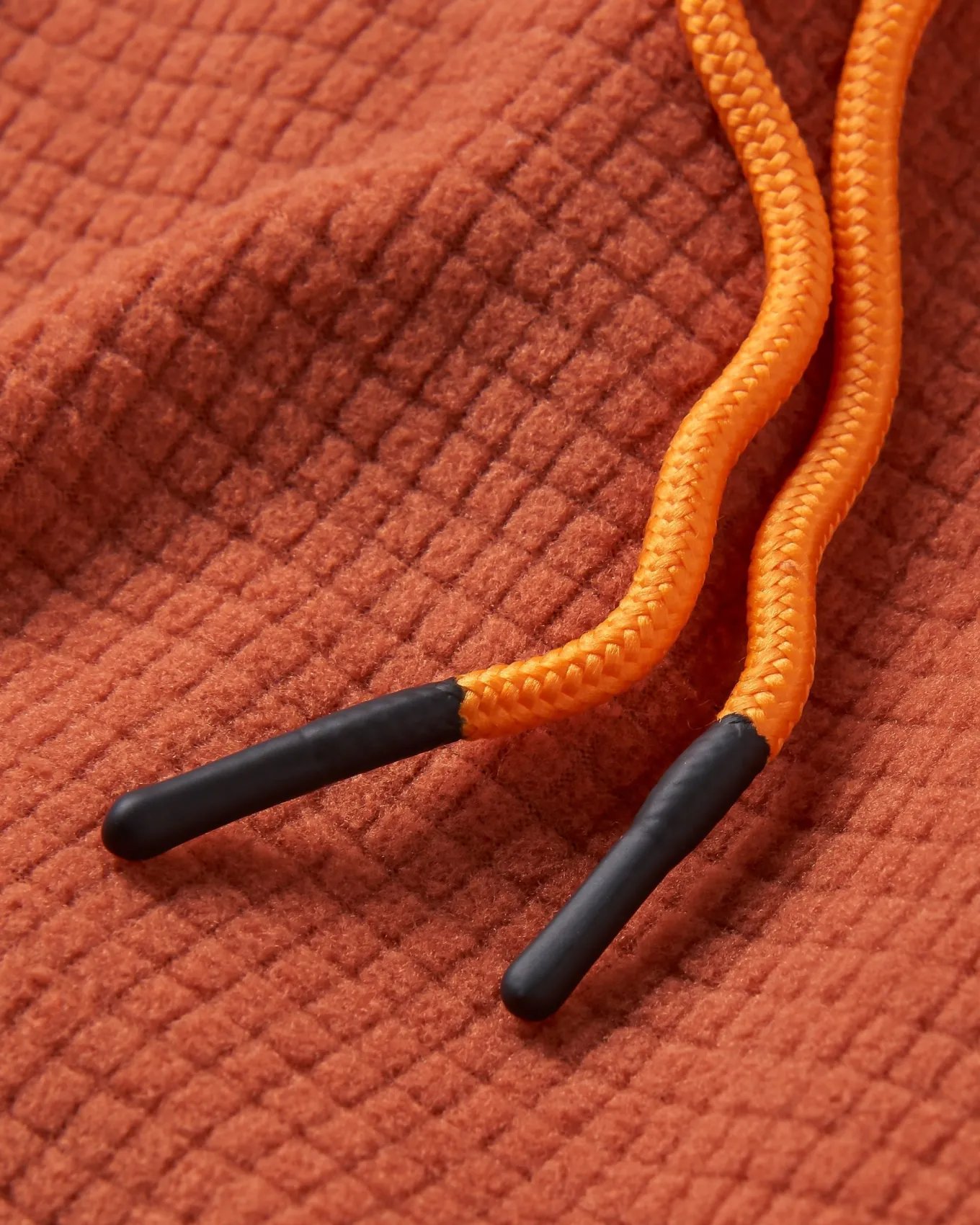 Point recycelter Grid Polar Fleece Kapuzenpullover - Gebrannter Ton
