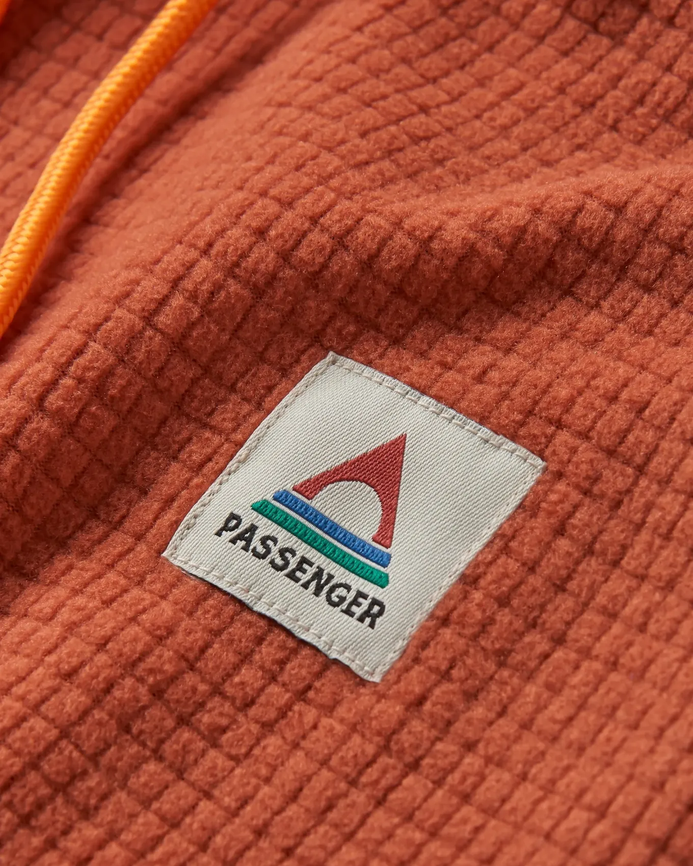 Point recycelter Grid Polar Fleece Kapuzenpullover - Gebrannter Ton