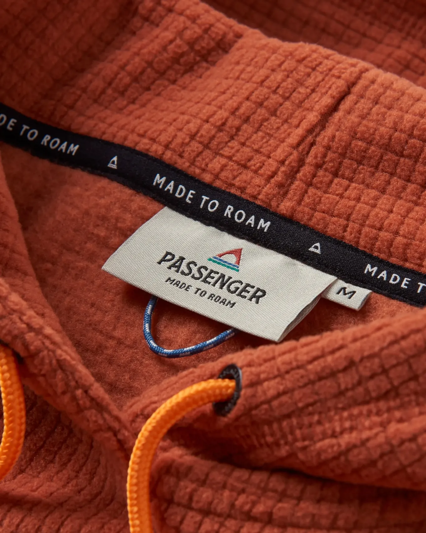 Point recycelter Grid Polar Fleece Kapuzenpullover - Gebrannter Ton