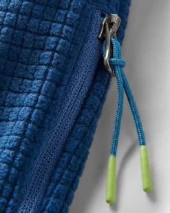 Point recycelter Grid Polar Fleece Kapuzenpullover - Dunkler Denim