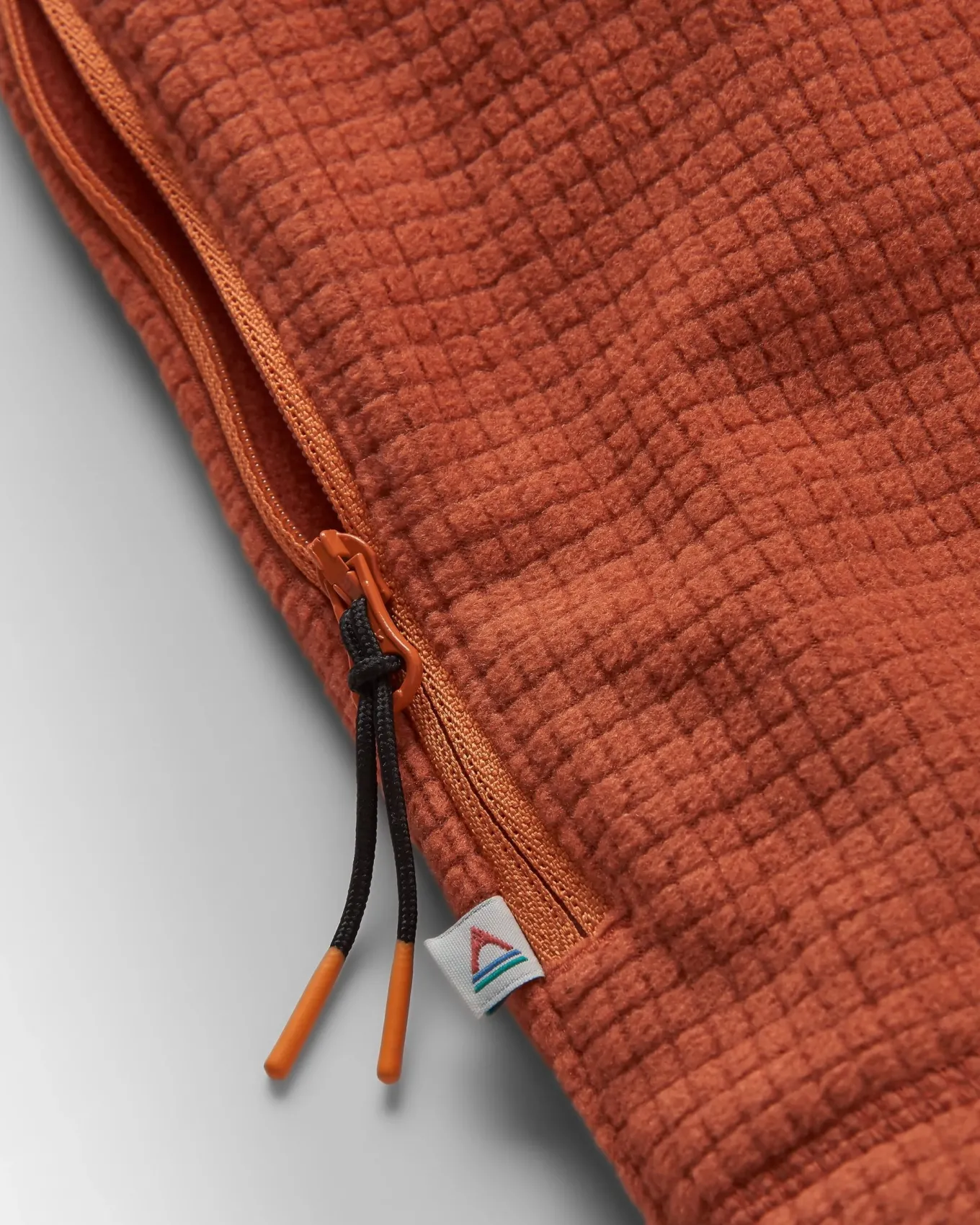 Point recycelter Grid Polar Fleece Kapuzenpullover - Gebrannter Ton