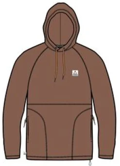 Point recycelter Grid Polar Fleece Kapuzenpullover - Gebrannter Ton