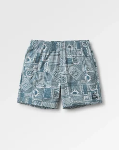 Porto recycelte Allzweck-Badehose - Vintage Patchwork Dunkler Wald