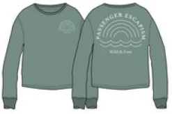 Rainbow Recyceltes Baumwolle Oversized Sweatshirt - Dunkles Efeu
